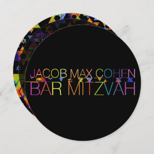 PixDezines neons/typography/bar mitzvah Invitation
