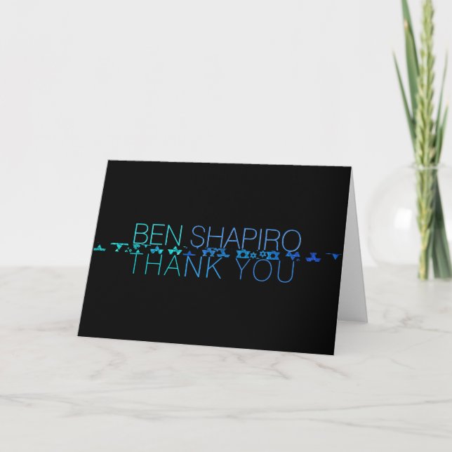 PixDezines Neons Typography Bar Mitzvah Thank You  Card (Front)