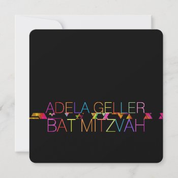 Pixdezines Neons/typography/bat Mitzvah Invitation by custom_mitzvah at Zazzle