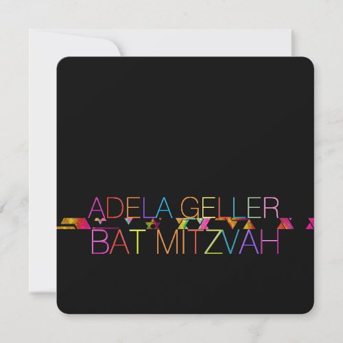 PixDezines neonstypographybat mitzvah Invitation