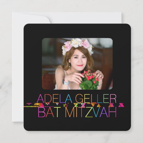 PixDezines neonstypographybat mitzvah Invitation