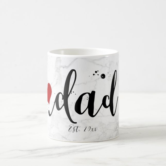 PixDezines NEW DAD Marble+Modern Script Coffee Mug (Center)