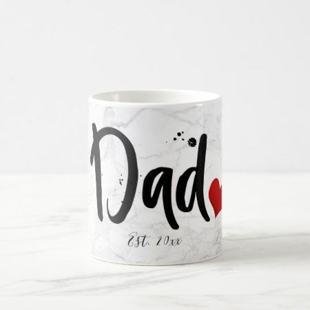 Pixdezines New Dad Marble Modern Script Coffee Mug
