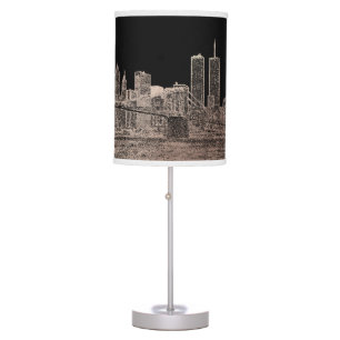 PixDezines New York Skyline/DIY Background Table Lamp