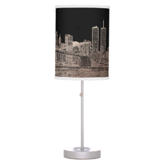 PixDezines New York Skyline/DIY Background Table Lamp