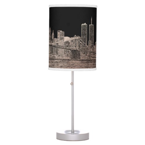 PixDezines New York SkylineDIY Background Table Lamp