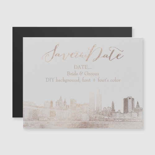 PixDezines NYC Sketched CityscapeDIY background Magnetic Invitation