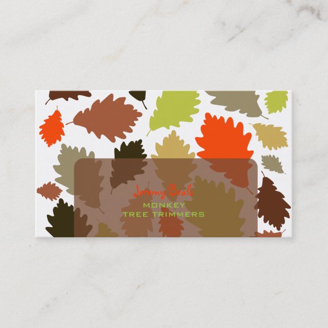 PixDezines Oak Leaves/Tree Trimmers/diy background Business Card (Front)