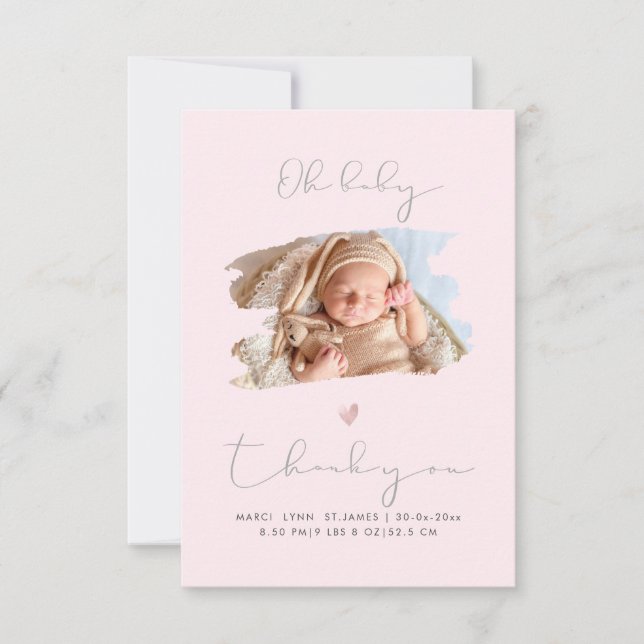 PixDezines Oh Baby Shower Thank You DIY Color (Front)