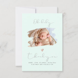 PixDezines Oh Baby Shower Thank You DIY Color Mint