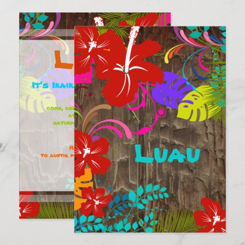 PixDezines Ohana Luau Personalized Announcement