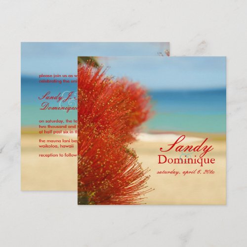 PixDezines Ohia/beach/tropical wedding Custom Announcements