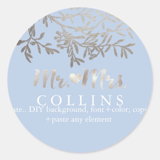 PixDezines Olives/Faux Silver Foil/DIY background Classic Round Sticker (Front)