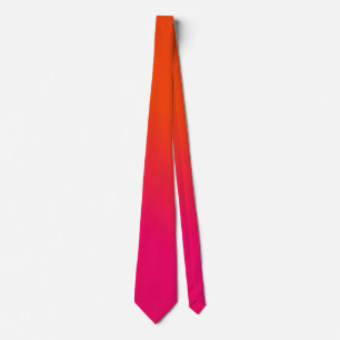 PixDezines Ombre Hot Pink Orange gradient Neck Tie