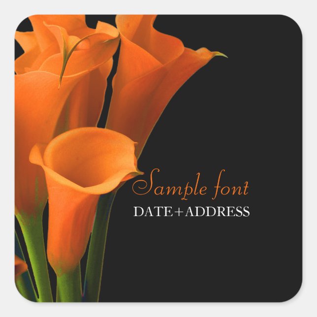 PixDezines orange calla/diy background color Square Sticker (Front)