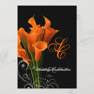 PixDezines orange calla lily/DIY background color Invitation