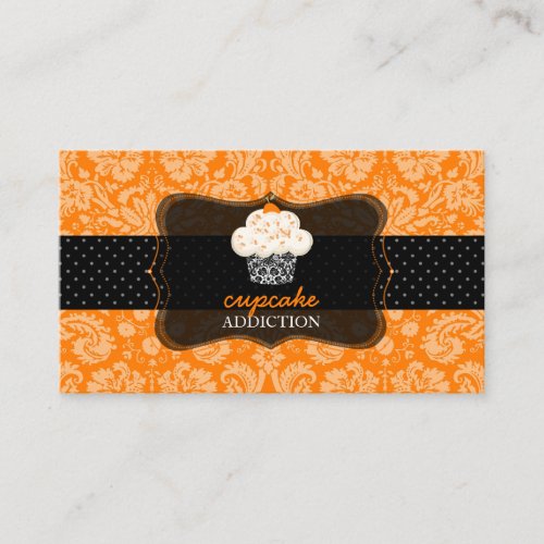 PixDezines orange chocolate cupcake/pâtisserie/diy Business Card Template