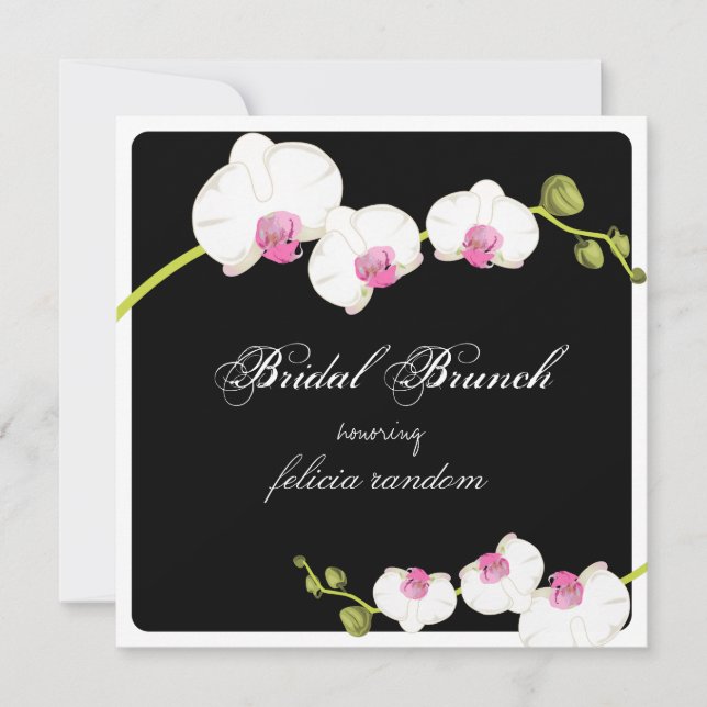 PixDezines orchid/bridal brunch/diy background Invitation (Front)