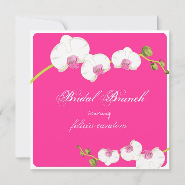 PixDezines orchid/bridal brunch/diy background Invitation (Front)
