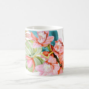 PixDezines Orchid Isle, Peach Cymbidium Orchid Coffee Mug
