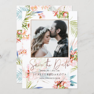 PixDezines Orchid Isle, Peach Orchid+Palms Invitation