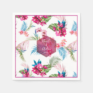PixDezines Orchid Isle, Pink Orchid+Foliage Napkins
