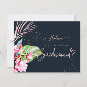 PixDezines Orchid Isle Will You .. Bridesmaid Invitation