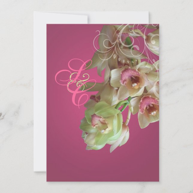 PixDezines Orchid + Ornamental Flourish 5x7 Invitation (Front)