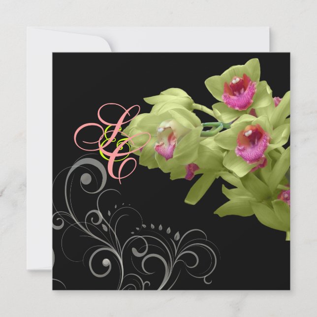 PixDezines Orchid+Ornamental Flourish+diy colors Invitation (Front)