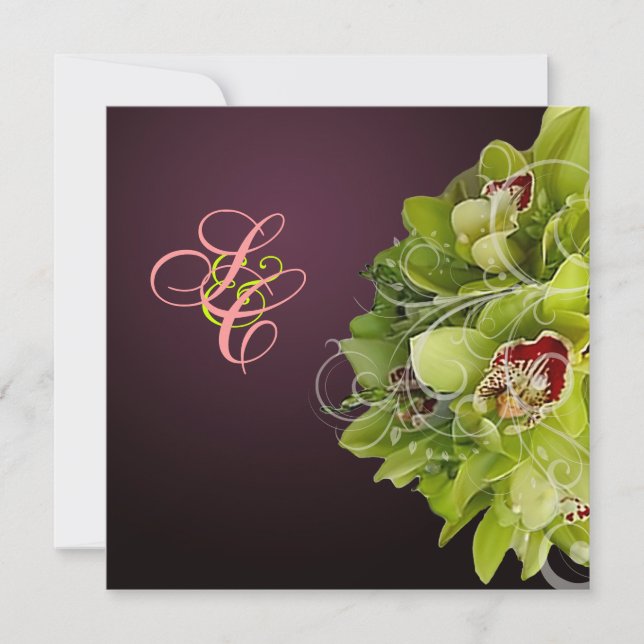 PixDezines Orchid + Ornamental Flourish Invitation (Front)