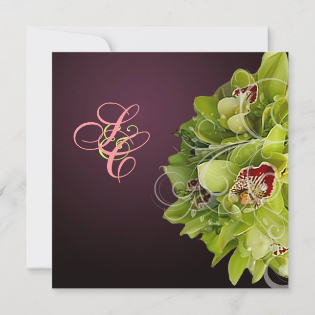 PixDezines Orchid + Ornamental Flourish Invitation (Front)