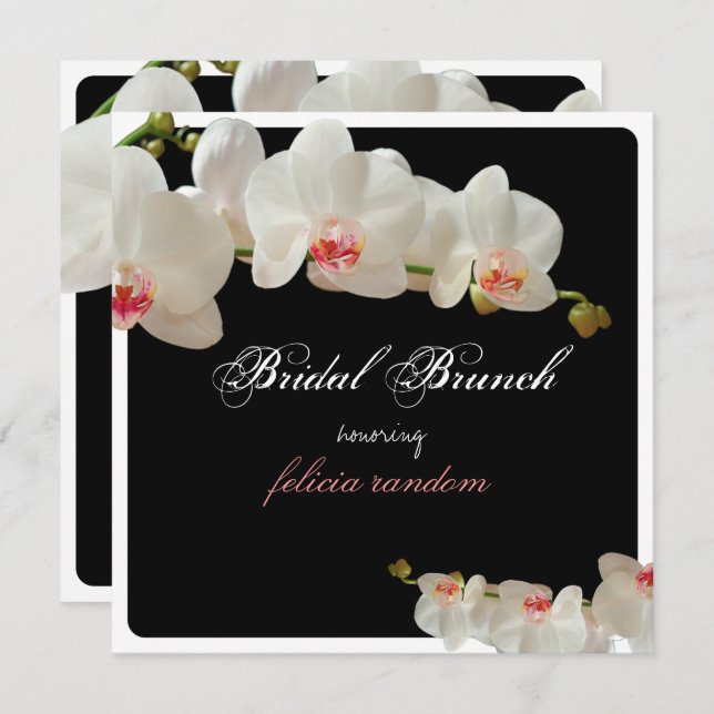 PixDezines orchids/bridal brunch/diy background Invitation (Front/Back)