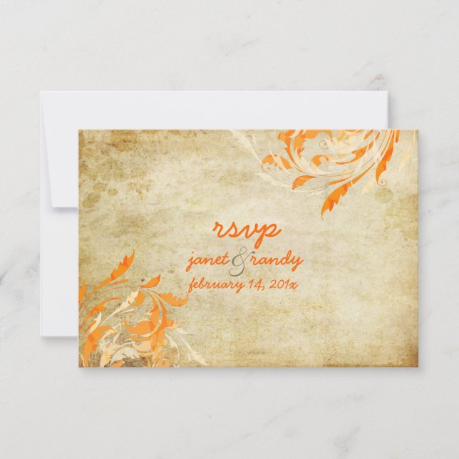 PixDezines Ornamental Leaves+Swirls RSVP Card (Front)