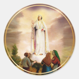 PixDezines Our Lady of Fatima Classic Round Sticker