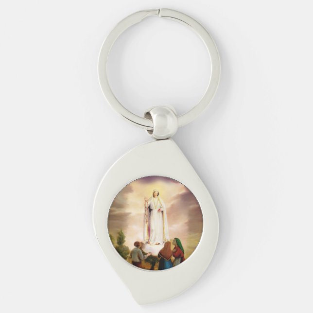 PixDezines Our Lady of Fatima Keychain (Front)