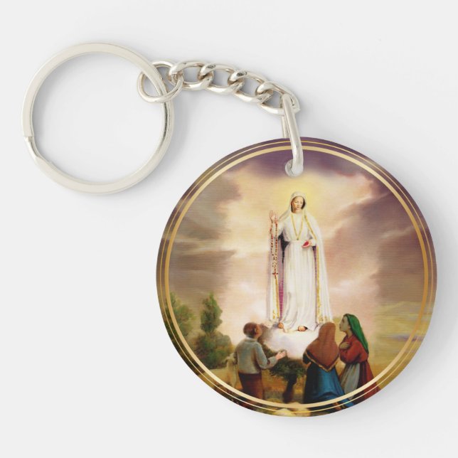 PixDezines Our Lady of Fatima Keychain (Front)