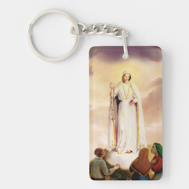 PixDezines Our Lady of Fatima Keychain (Front)