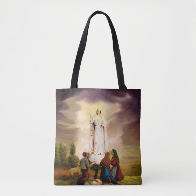 PixDezines Our Lady of Fatima Tote Bag (Front)