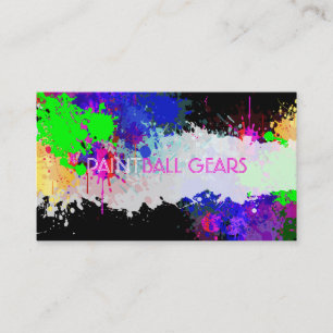 PixDezines paint splatters/ball/faux silver Business Card