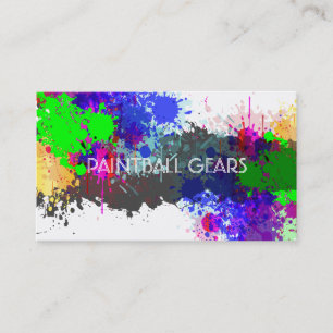 PixDezines paint splatters/ball/faux silver Business Card