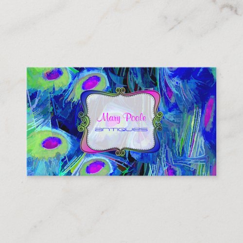 PixDezines painted peacock/cobalt+emerald Business Card Template