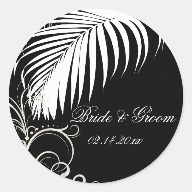 PixDezines palm frond wedding stickers (Front)
