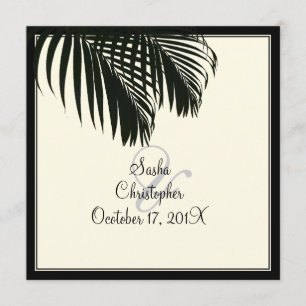 PixDezines Palm Fronds, Beach Wedding/diy color Invitation