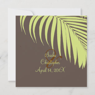 PixDezines Palm Fronds, Chocolate Mint Invitation