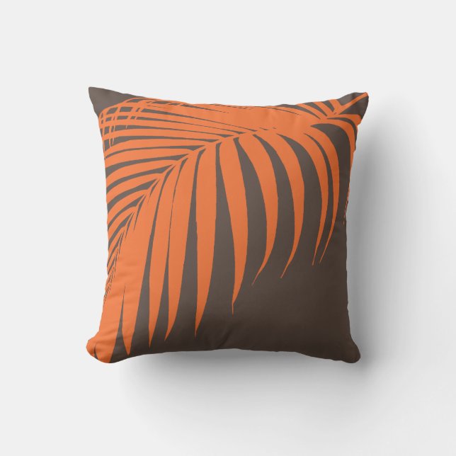 PixDezines palm fronds/DIY background colors Throw Pillow (Front)