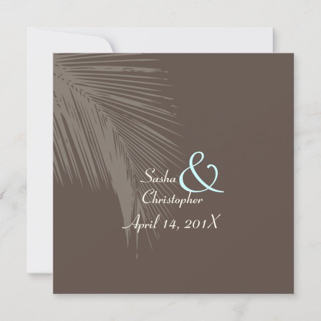 PixDezines palm fronds silhouette/DIY colors Invitation (Front)