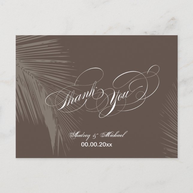 PixDezines Palm Fronds Thank you/DIY color!! Postcard (Front)