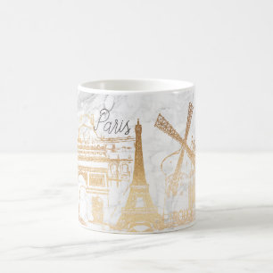 PixDezines PARIS in FAUX GOLD+MARBLE Coffee Mug