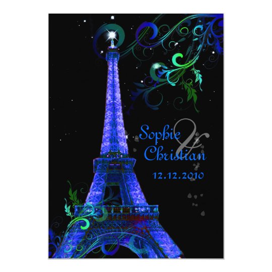 PixDezines Paris La Nuit, eiffel tower Card