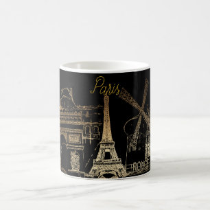 PixDezines Paris la nuit/Gold Tone Coffee Mug